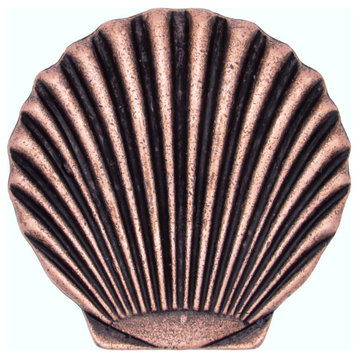 Scallop Seashell Knob, Copper