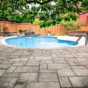 Backyard Pool with Interlocking Pavers