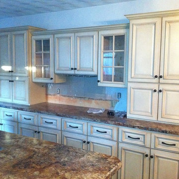 Victorian style kitchen cabinet remodeling with custom built buffet