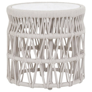 Dana End Table With Honed Carrara Marble Top