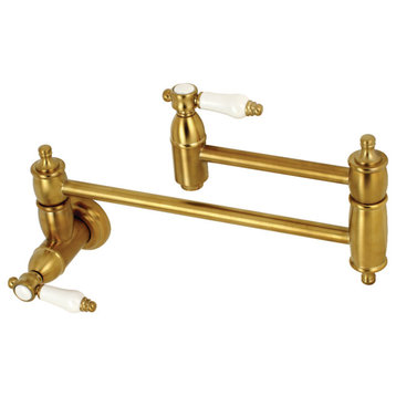 Kingston Brass KS310.BPL Bel-Air 3.8 GPM Wall Mounted Double - Brushed Brass