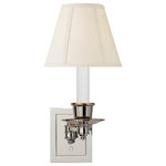 Visual Comfort & Co. - Single Swing Arm Sconce in Polished Nickel with Linen Shade - Single Swing Arm Sconce in Polished Nickel with Linen Shade
