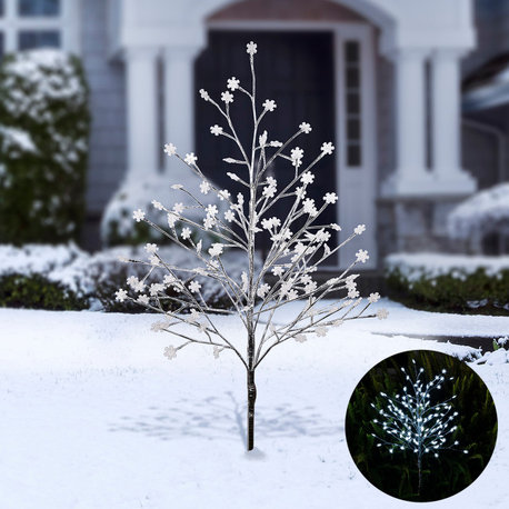 58"H Indoor/Outdoor Frosty Christmas Snowflake Tree with LED Lights