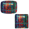 Colorado Sunset Pouf Chair Foot Stool, Square 18"x18"x18"