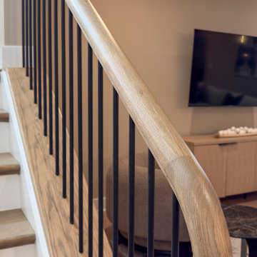 Project #153 | Sophisticated Red Oak Stair with Metal Balusters