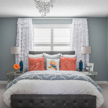 Modern Coral Master Bedroom Photo-shoot