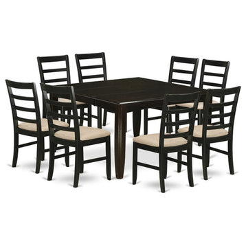 Atlin Designs 9-piece Dining Set with Linen Seat in Cappuccino