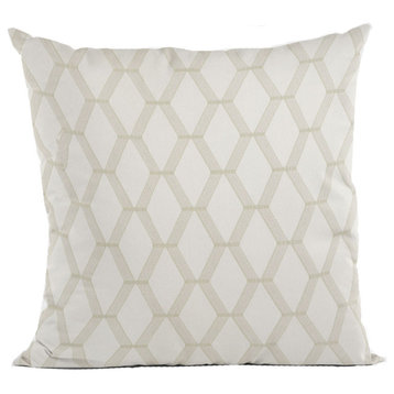Pearl Diamond Shiny Fabric With Embroidery Luxury Throw Pillow, 24"x24"