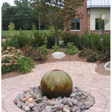 Concrete Ball Fountain with pondless water feature