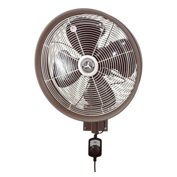 Outdoor 18" Oscillating Wall Fan, Dark Brown Textured