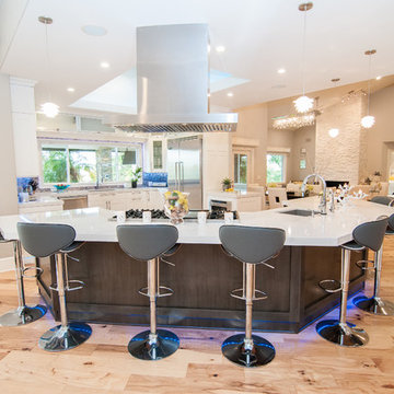 White Airy Contemporary Kitchen in Rancho Bernardo, Ca