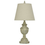 StyleCraft Home Collection - Mario Table Lamp, Weathered Grey - From the Marion Collection, the Marion table lamp was designed with excellence in mind. It is a poly resin lamp featuring a white antique finish for a more classical touch. Place it on an accent table in your family room that will highlight the robust hardback shade.