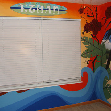 Beach Themed Boys Room Mural