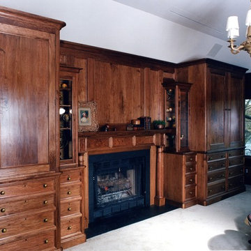 Butternut paneling and casework.