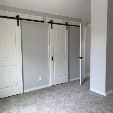 Details: dual sliding barn doors (to bath and closet)