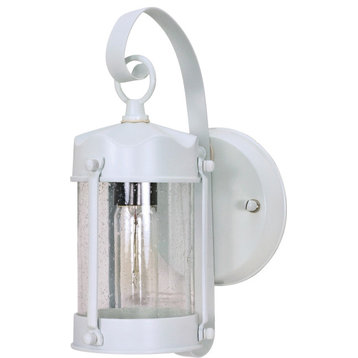 Nuvo 1-Light 11" Wall Piper Lantern W/ Clear Seed Glass In White Finish