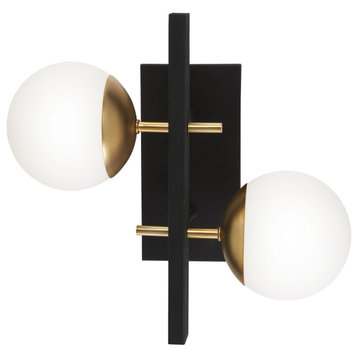 Wall Sconce, Weathered Black/Autumn Gold