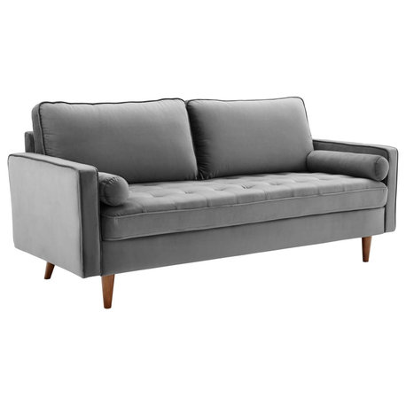 Valour Performance Velvet Sofa, Gray