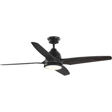 Alleron 4-Blade 56" LED Ceiling Fan in Flat Black (P250009-182-30)