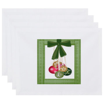 Frame It Up, Geometric Print Placemat, Bright Green (Set of 4), 18 x 14"