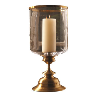 Tall Antique Brass Candle Holder