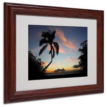 'Tropical Sunset' Matted Framed Canvas Art by Pierre Leclerc