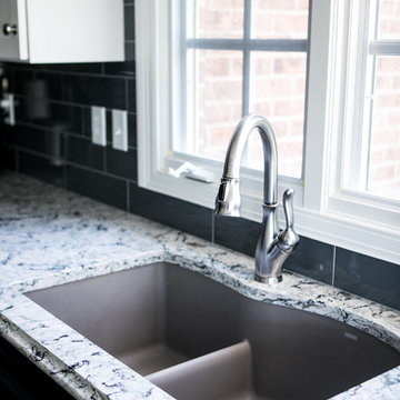 Shades of Blue - Transitional Kitchen, Bathroom, & Living Room