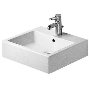 Duravit Vero 19 5/8"x18 1/2" Bathroom Sink, White, 3 Holes