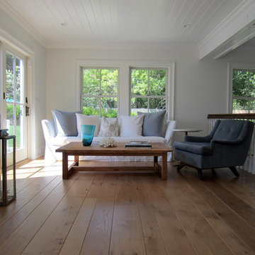 AMAGANSETT:  WIDE PLANK CHARACTER WHITE OAK INSTALLED/FINISHED W BONA TRAFFIC HD