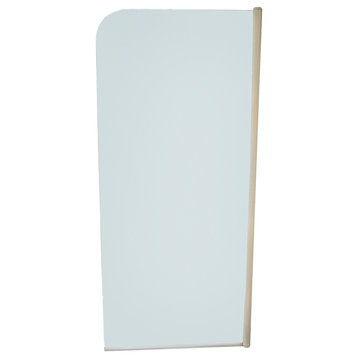 Semi-Frameless Glass Shower Door, Brushed Silver Pivot, Round Corner