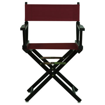 18" Director's Chair With Black Frame, Burgundy Canvas