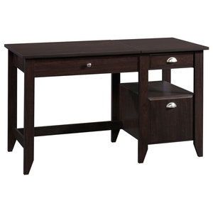 Home Office Deluxe Wood Storage Computer Desk Transitional
