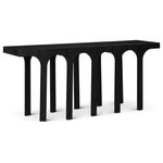 Meridian Furniture - Westfield Console Table, Black, 58" Wide, Black, 70"wide, Console Table - Finish off the look of your space with this beautiful Westfield black console table. Its rich black oak finish, oak veneer, and mixture of solid wood and MDF blend seamlessly in an art deco design. Ideal for entryways or living rooms, it offers both style and functionality with ample surface area and storage options. Take your decor to the next level with this statement piece that combines classic craftsmanship and modern sensibility, perfect for showcasing your personal style and enhancing any room's ambiance.