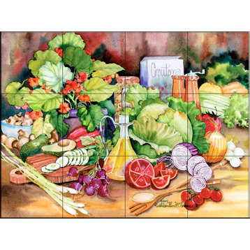 Tile Mural, Garden Salad by Kathleen Parr Mckenna