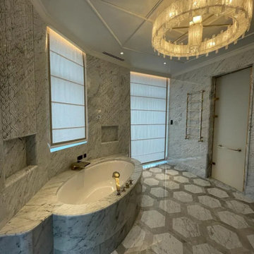 Belgian Blue Marble Vanity Mosaic Floor