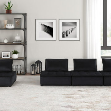 Anna 120" Velvet 4Pc Modular Sofa