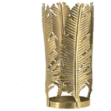 Feather Metal Candle Holder D9x17.5"