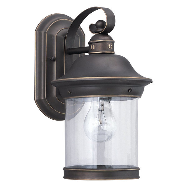Sea Gull Hermitage One Light Outdoor Wall Lantern, Antique Bronze