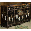 Black Lacquer Mother of Pearl Oriental Sideboard