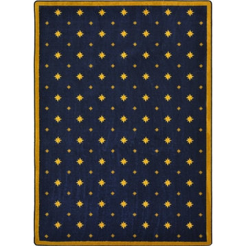 Joy Carpets Any Day Matinee, Theater Area Rug, Walk Of Fame, 7'8"X10'9", Navy