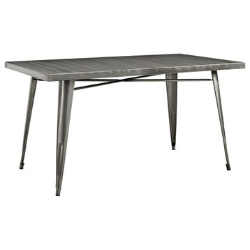 Alacrity Rectangle Steel Dining Table, Gunmetal