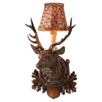 Wall Sconce MOUNTAIN Lodge Pheasant Feather Stag Bird Deer