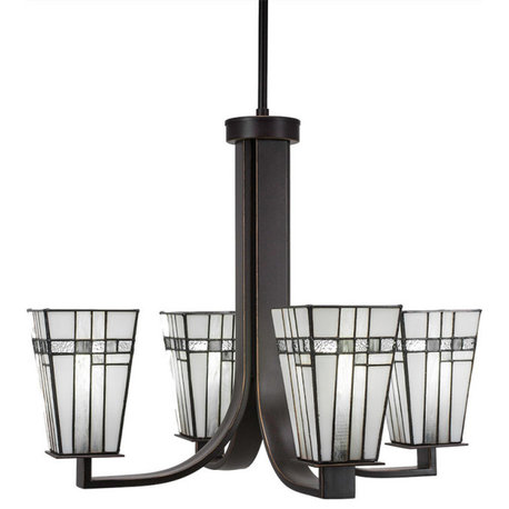 Apollo 4-Light Chandelier, Dark Granite/New Deco Art