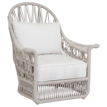 Dana Rope Wing Chair With Cushions, Linen Canvas
