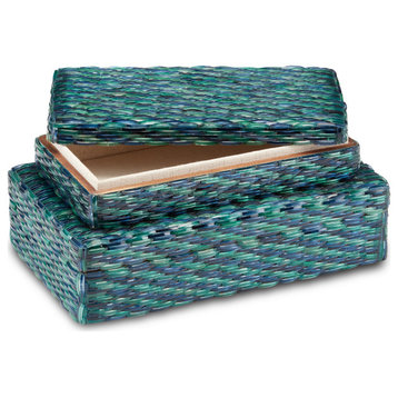 Glimmer Blue and Green Box, Set of 2