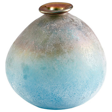 Cyan Sea Of Dreams Vase 10436, Turquoise and Scavo