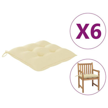 vidaXL Chair Cushion 6 Pcs Outdoor Patio Seat Cushion Cream White Oxford Fabric