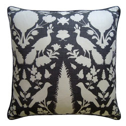 Chenonceau Charcoal Pillow - Decorative Pillows
