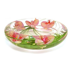 Red/Green Spotted Phalaenopsis Flower Bowl - Home Decor