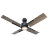 Cervantes 4-Blade Smart Ceiling Fan 56" Matte Black Dark Walnut, 3000K LED Kit